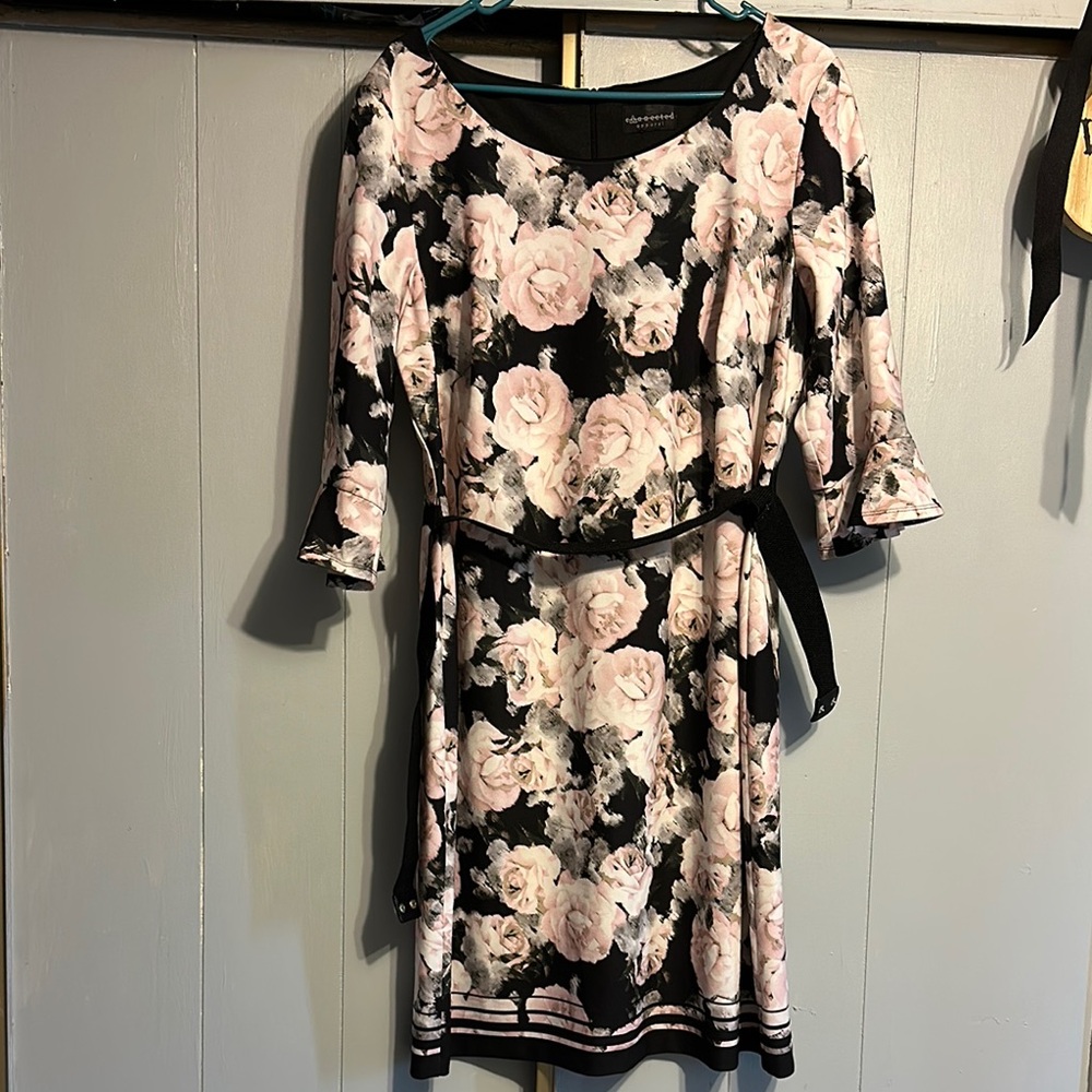 Floral Black and Pink Dress